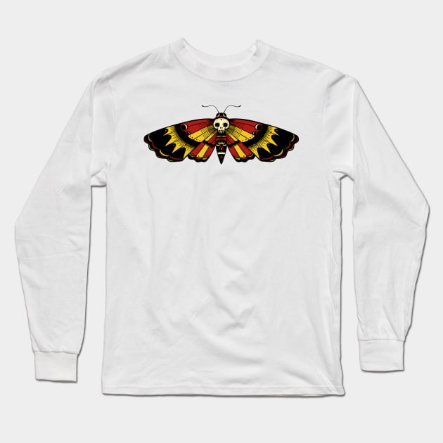 Deaths Head Moth Long Sleeve T-Shirt by OctoberArts